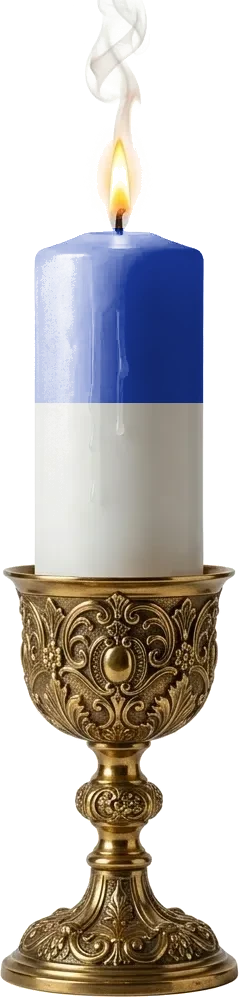 Vela Azul Escura e Branca