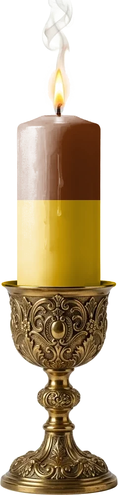 Vela Marrom e Amarela