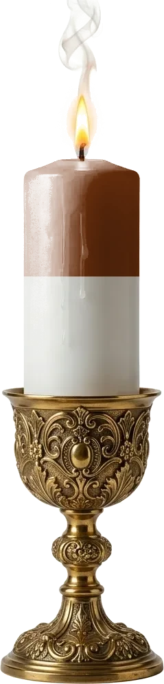 Vela Marrom e Branca
