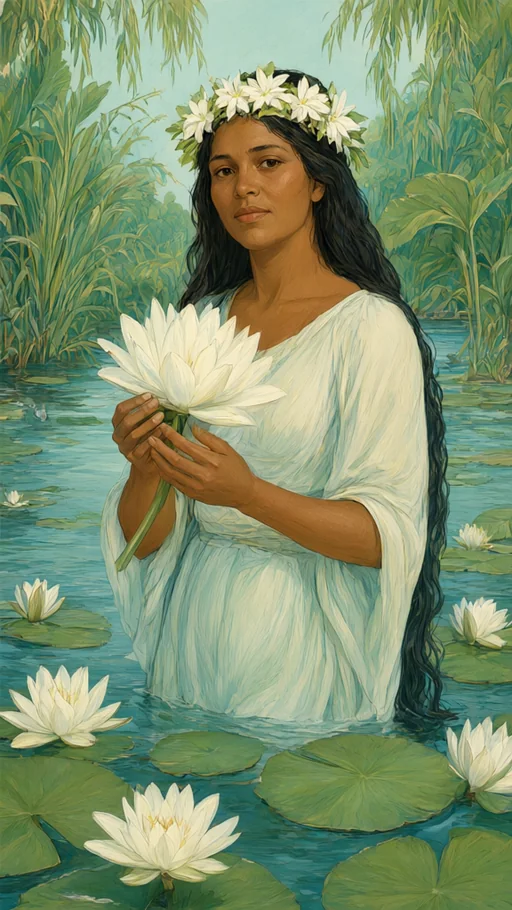Ilustração de Cabocla Iara em arte sacra