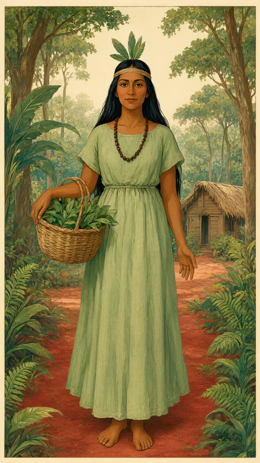 Illustration of Cabocla Jupira in sacred art
