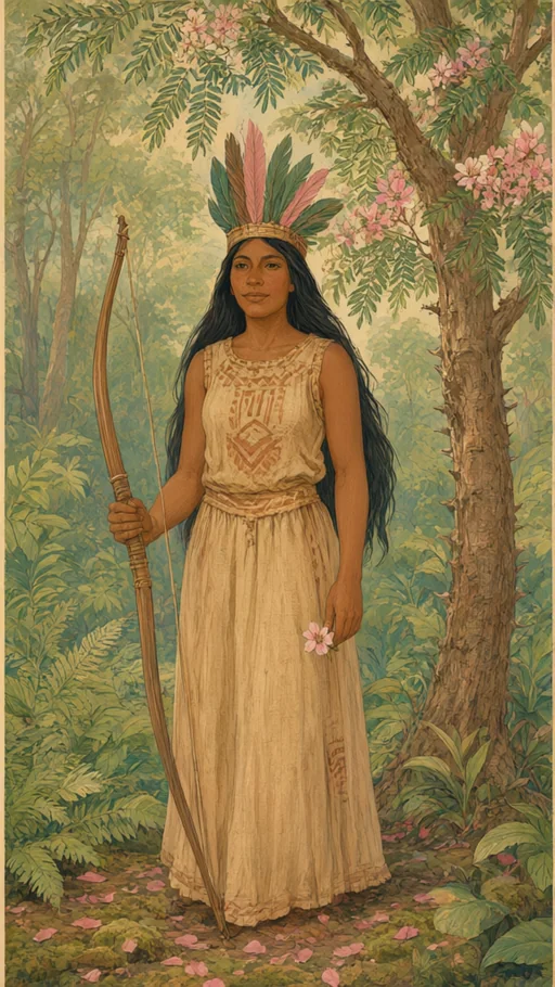 Ilustração de Cabocla Jurema em arte sacra