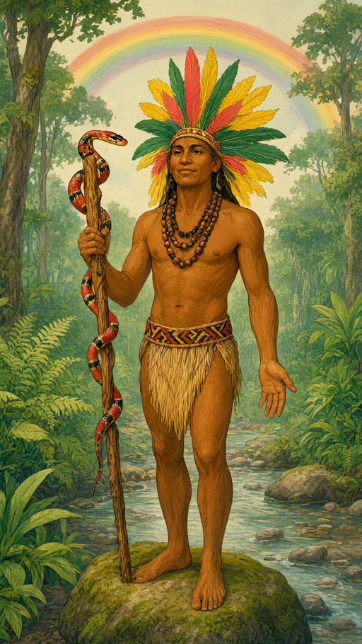 Illustration of Caboclo Cobra Coral in sacred art