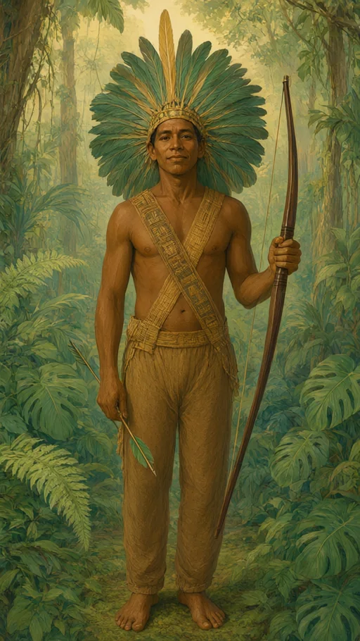 Illustration of Caboclo Sultão das Matas in sacred art