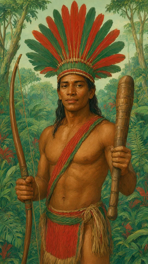 Ilustração de Caboclo Tupinambá em arte sacra