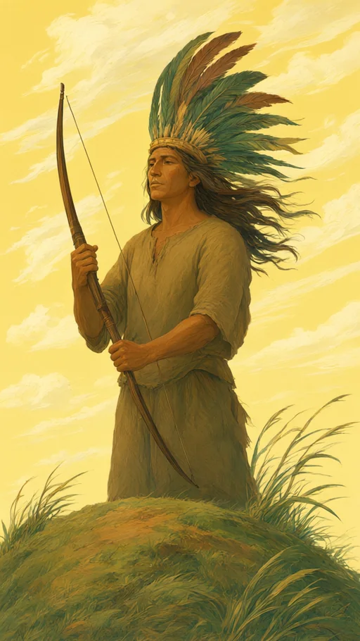 Ilustração de Caboclo Ventania em arte sacra