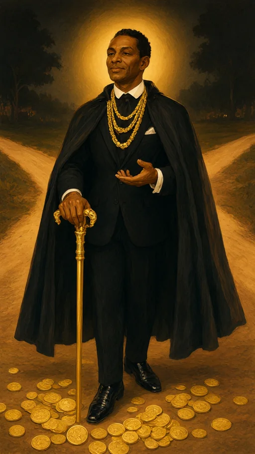 Illustration of Exu do Ouro in sacred art
