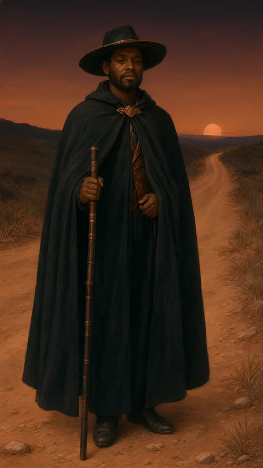 Illustration of Exu Gira Mundo in sacred art
