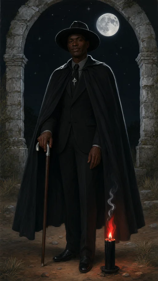 Illustration of Exu da Meia-Noite in sacred art