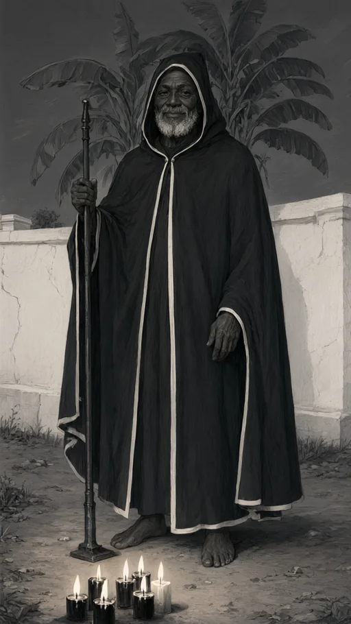 Illustration of Exu Tatá Caveira in sacred art
