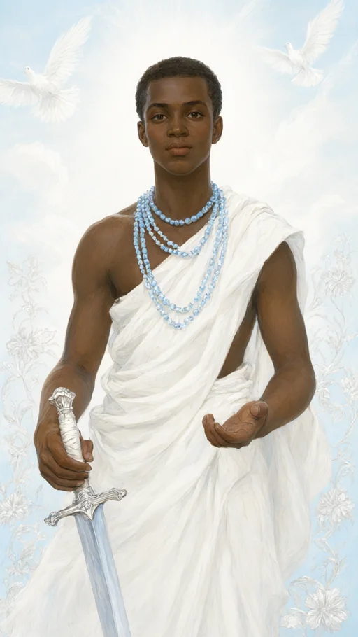 Illustration of Oxaguiã in sacred art