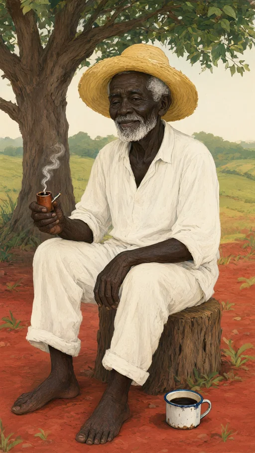 Illustration of Pai Francisco in sacred art