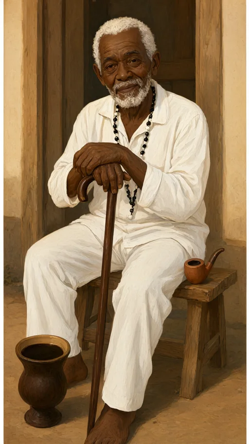 Illustration of Pai Tomé in sacred art