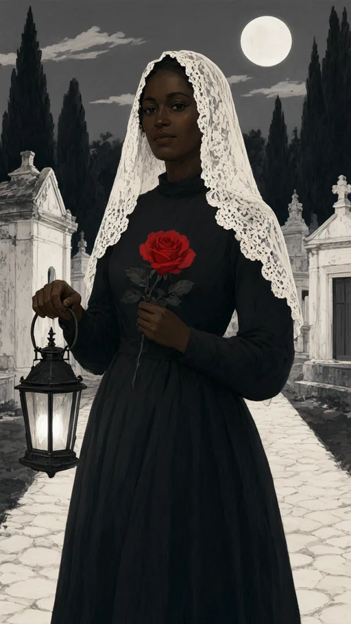 Illustration of Pombagira da Calunga in sacred art
