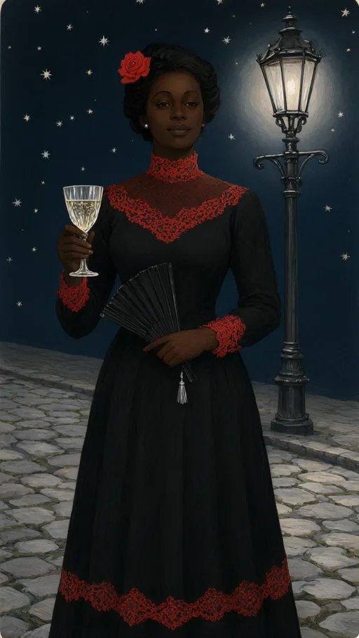 Illustration of Pombagira Dama da Noite in sacred art