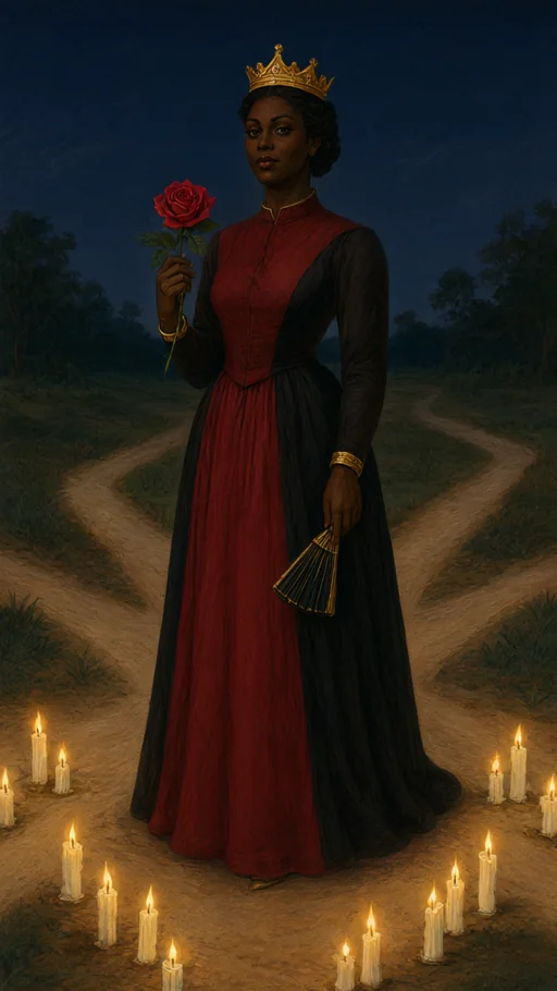 Illustration of Rainha das Sete Encruzilhadas in sacred art