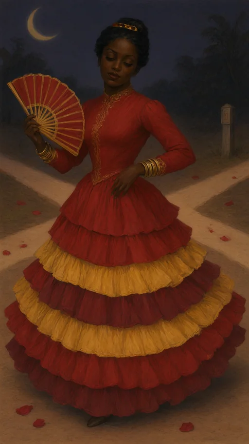 Ilustração de Pombagira Sete Saias em arte sacra