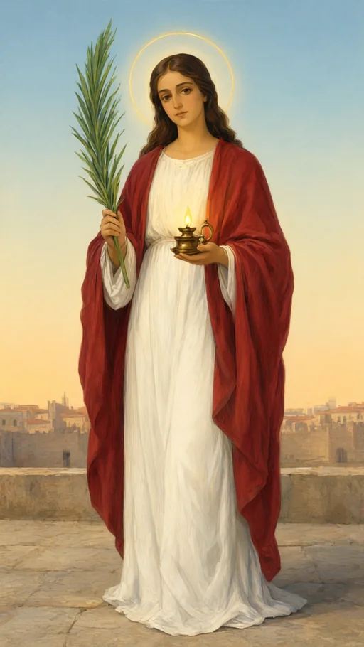 Illustration of Saint Luzia in sacred art