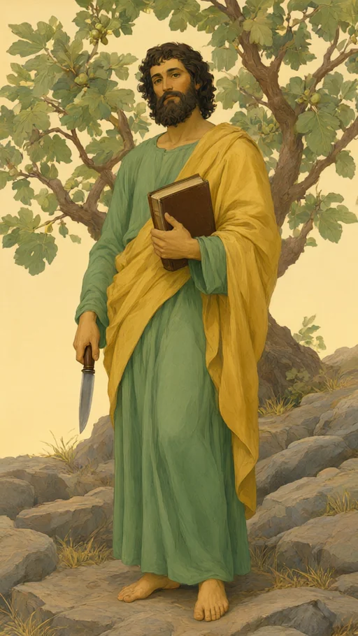 Illustration of Saint Bartholomew in sacred art