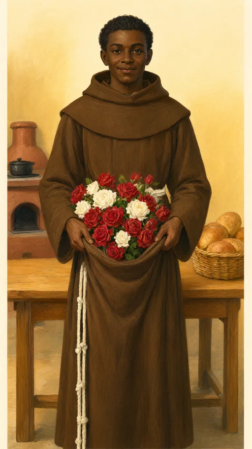 Illustration of Saint Benedito in sacred art