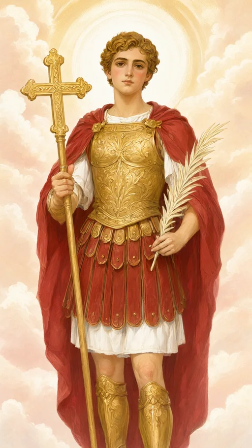 Illustration of Saint Expedito in sacred art