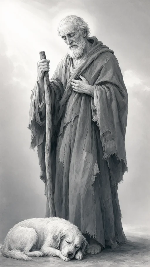 Illustration of Saint Lazarus in sacred art