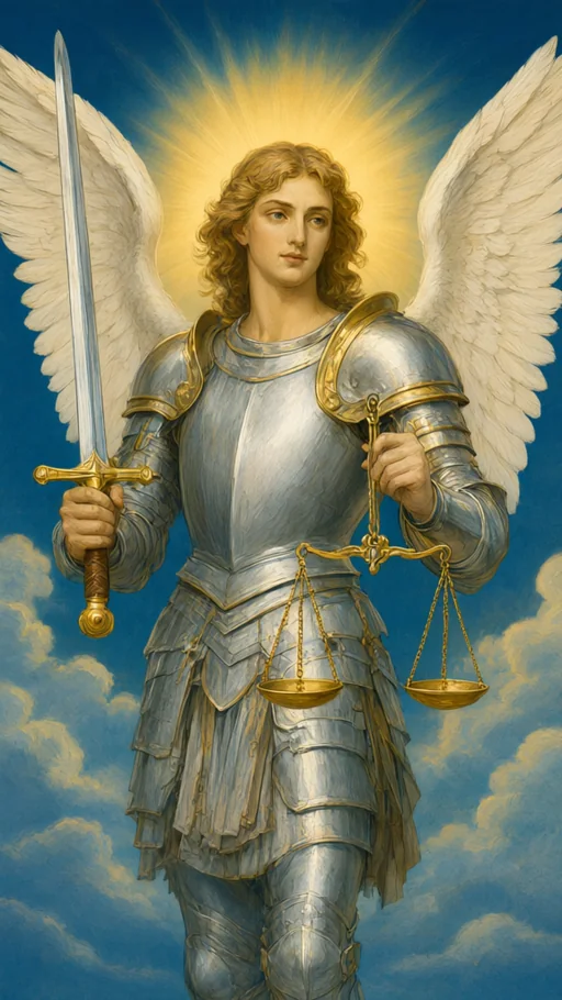 Illustration of Saint Michael Archangel in sacred art