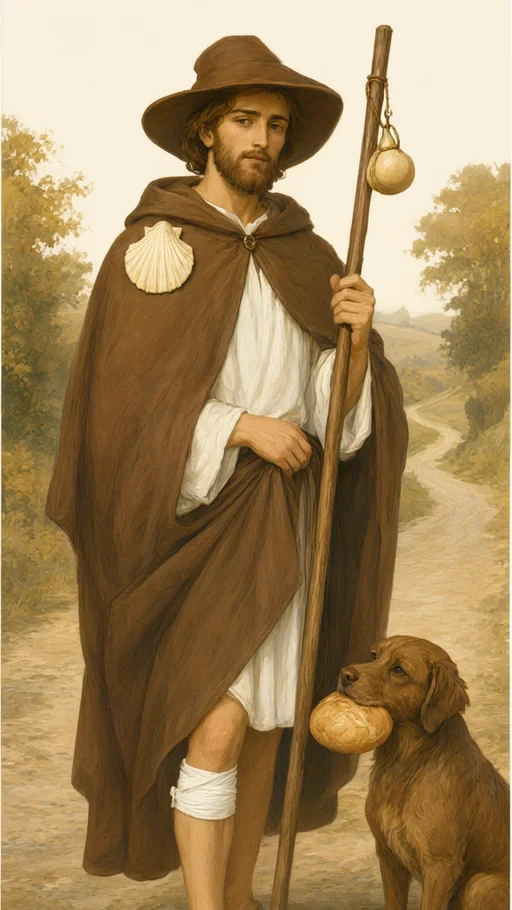 Illustration of Saint Roch in sacred art