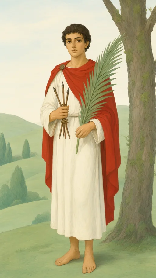 Illustration of Saint Sebastian in sacred art