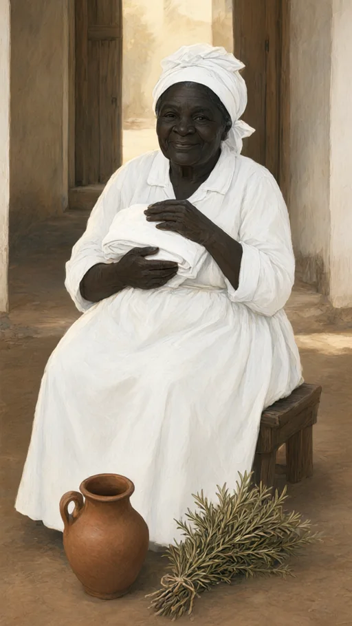 Illustration of Vovó Maria Redonda in sacred art