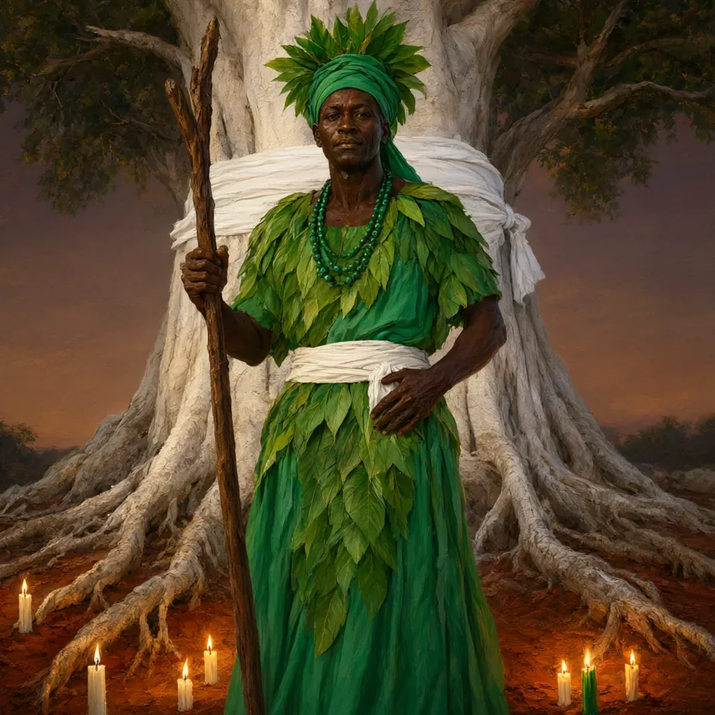 Ilustração de Iroko em arte sacra