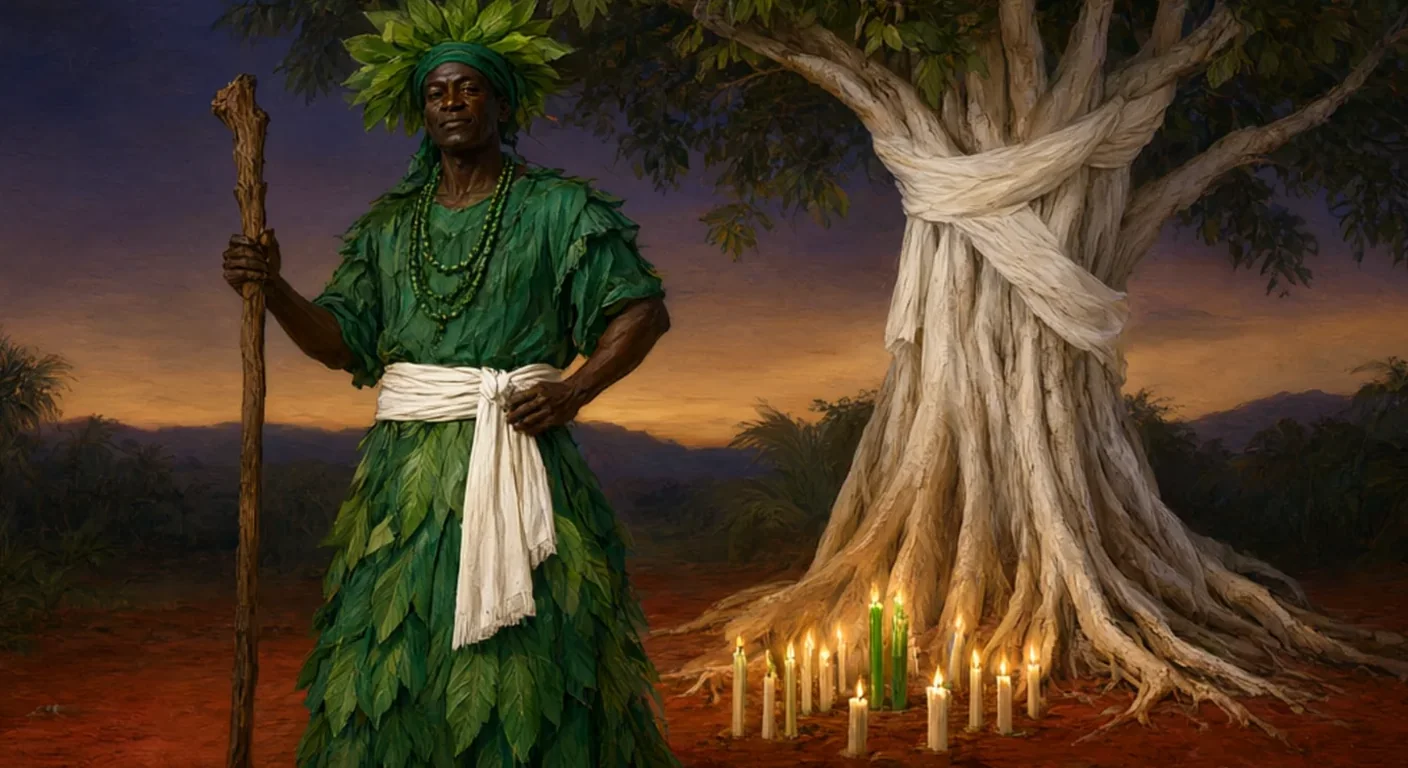 Illustration of Iroko, orixá of the sacred tree and of time