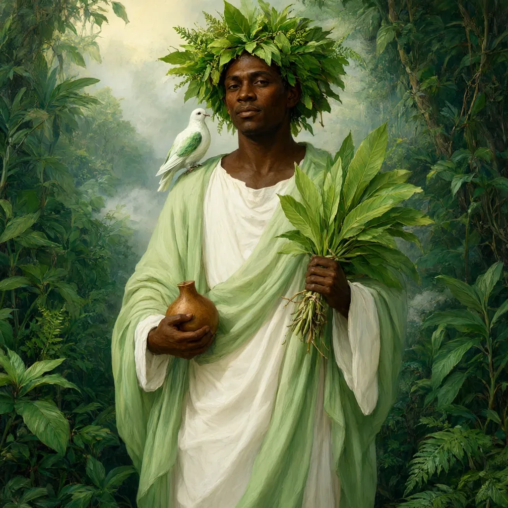Ilustração de Ossaim em arte sacra